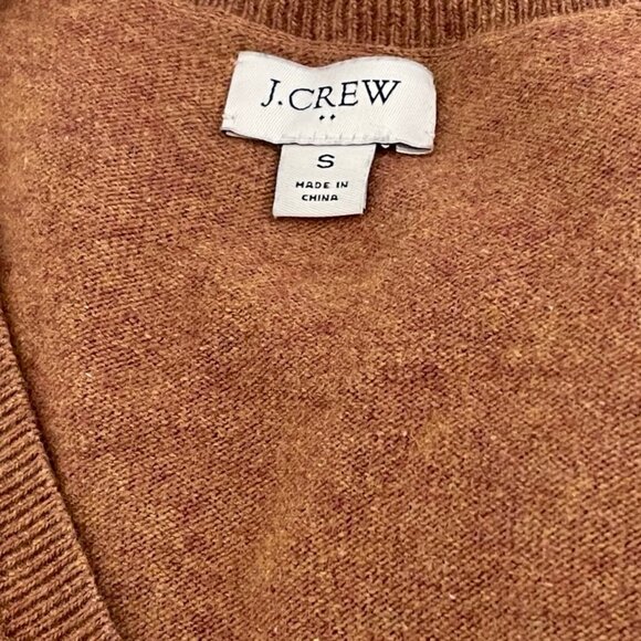 J. Crew Women's V-Neck Sweater in Warm Brown - Picture 2 of 6